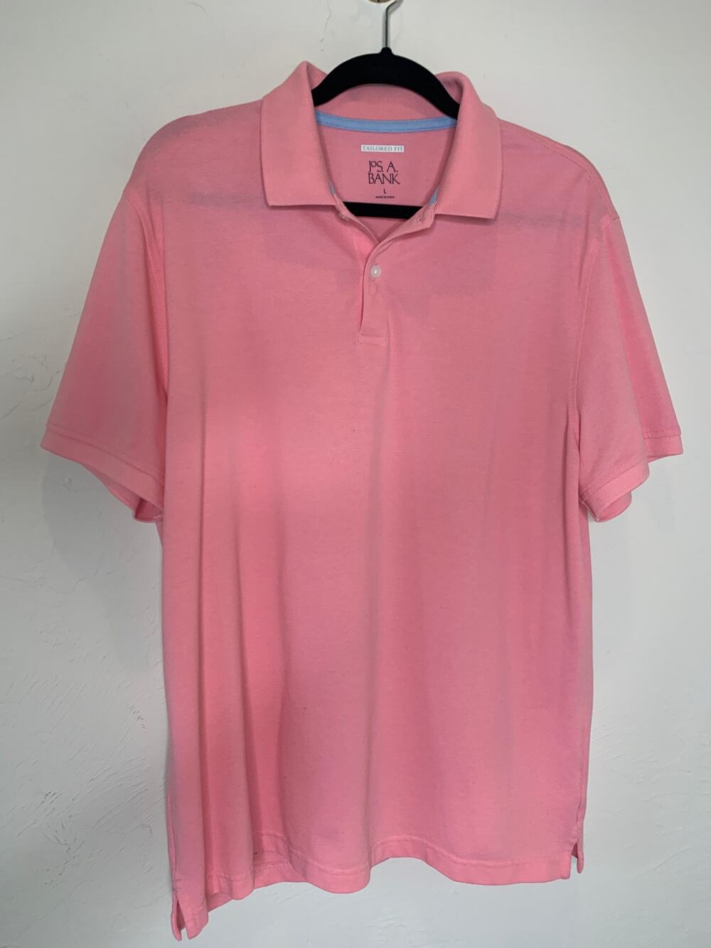 Joseph A Banks Pink Polo Shirt Sz Large Tailored Fit